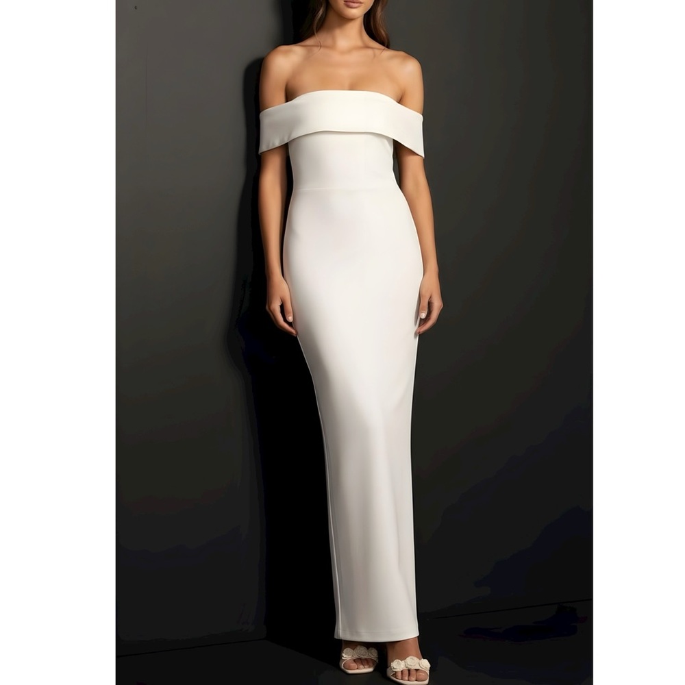LOVERS + FRIENDS Galleria Off-Shoulder Gown, White, XL